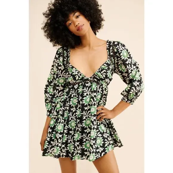 dark green babydoll dress Rubi Green Babydoll Mini Dress - US 16 main image 0
